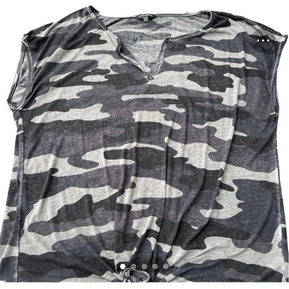 Lucky Brand Camo Print Tie at Waist Sleeveless Top, Women's size XL